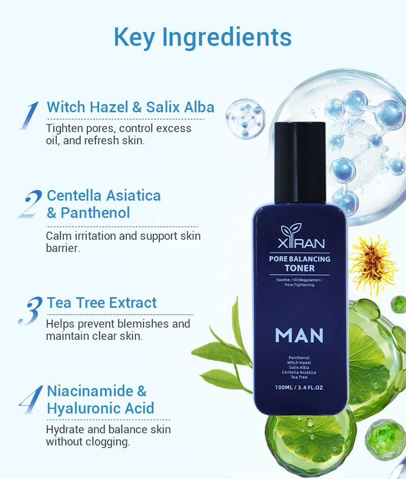 private label men pore balancing toner